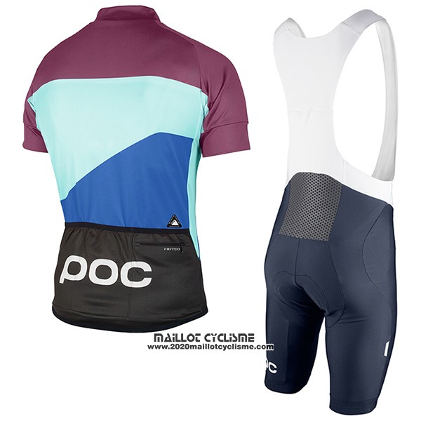 2017 Maillot Ciclismo POC Fondo Elements Bleu et Fuchsia Manches Courtes et Cuissard
